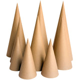 9 Pcs Paper Mache Cones Open Bottom 13.8x5 in, 10x4 in, 5.9x2.75 in, Extra Thick Cardboard Cones for Crafts Paper Cones for Christmas Gnomes Christmas Tree DIY Projects and Decorations