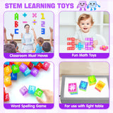 Feoxialy Magnetic Blocks 52pcs Translucent Magnetic Cubes Building Blocks