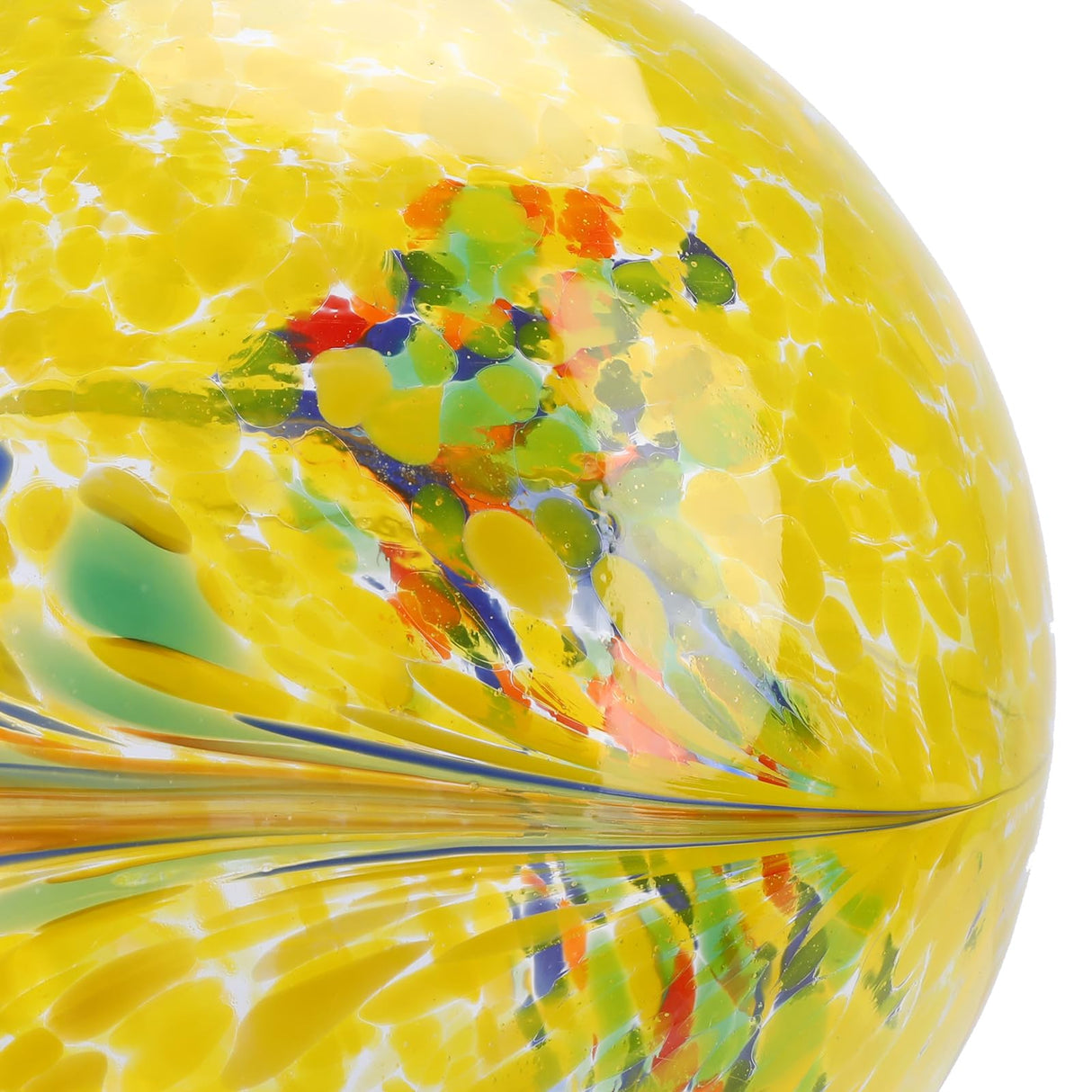 10 Inch Gazing Ball Glass Reflective Garden Globe Outdoor Gazing Globe Yard Ornament for Garden Yard Home Outdoor Decoration Yellow, NOT Solar