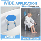 SOUHEILO Adjustable Shower Chair for Inside Shower, HSA/FSA Eligible Round Shower Stool for Inside Bathtub, Tool-Free Shower Seat for Elderly/Senior/Disabled/Pregnant