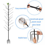 7.2FT Tall Wine Bottle Trees Stand for Garden Decorative, Rustproof Metal Bottle Tree Holder, Holds Up to 15 Bottles (Black)