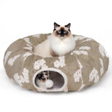Pesen Christmas Cat Tunnel Bed with Soft Cushion, Cat Toys for Indoor Cats Enhance Bonding Between Pets and Owners, Encourage Exploration, and Satisfy Natural Instincts for Kittens, Dogs, and Rabbits