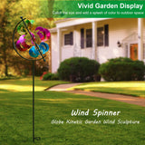 Large Metal Wind Spinner for Garden and Yard – 63 Inch Kinetic Outdoor Sculpture with Dual Direction 360° Spinning Blades – Weather Resistant Moons Yard Art Decor for Patio, Lawn, and Porch