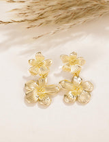 Mameloly Flower Statement Earrings for Women 14K Gold Plated Drop Dangle