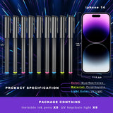 Daemson Invisible Ink Pen, Spy Pen with 9 PCS Mini UV LED Keychain Flashlight, Disappearing Ink Magic Pens with Black Light Markers for Secret Notes, Fit for Christmas Halloween Holiday Gifts (9 PCS)