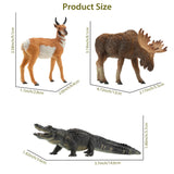 Toymany 12PCS North American Forest Animal Figurines, Realistic Jungle Animal Set Includes Moose,Cougar,Wolf,Bear,Eagle,Deer Educational Toy Cake Toppers Christmas Birthday Gift for Toddlers Kids 3-5