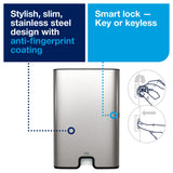 Tork Xpress Multifold Paper Towel Dispenser, Stainless Steel H2, One-at-a-Time Dispensing, Image Range, 463002