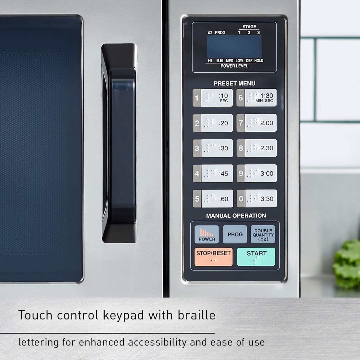 Panasonic NE-1054F Compact Light-Duty Countertop Commercial Microwave Oven with 10 Programmable Memory and Touch Screen Control, Countertop Microwave Oven, 1000W, 0.8 Cu. Ft, Stainless Steel