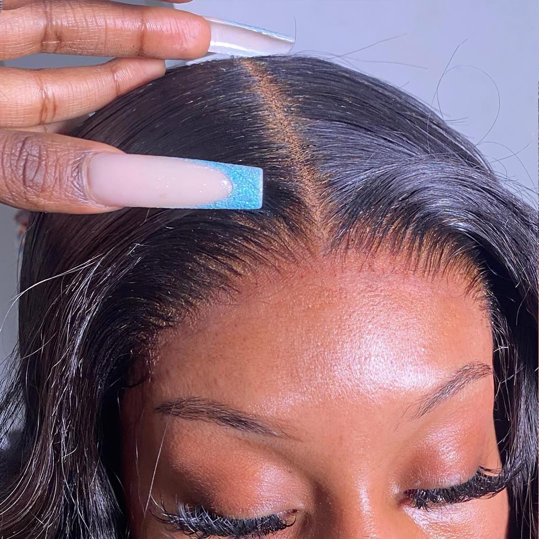 BEEOS 5x5 Skinlike Real HD Lace Closure Only, Pre-plucked Straight Human Hair Closure 0.10mm Ultra-thin Melted Invisible Swiss Lace Small Single Knot 16 Inch