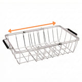 Adjustable Cooler Basket - Expands 11.75" to 18.5" - Non-Slip Rubber Handles, Universal Insert for Full Size Ice Chests, Dry Goods Tray Cooler Accessory - Fits Igloo, Coleman, Lifetime, Pelican, More