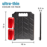 Cool Coolers by Fit & Fresh XL Slim Cooler Ice Blocks, Reusable & Long Lasting XL Ice Packs for Coolers, Slim XL Ice Packs for Cooler Bags, Space Saving, Quick Freeze, 10"x 13", Black, 2PK