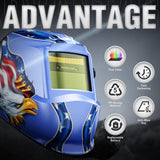 YESWELDER Auto Darkening Welding Helmet, Blue Light Blocking, 1/1/1/1 True Color Solar Powered Welding Hood with 2 Arc Sensors, Wide Shade 3.5/9-13 Welder Mask for TIG MIG ARC and Grind