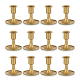 Candlestick Holders Taper Candle Holders, Romadedi Gold Candle Stick Candle Holder for Table Centerpiece, Wedding Reception, Festive Christmas Mantel Decoration or Home Decor, Set of 12