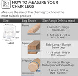 Aneaseit Chair Leg Floor Protectors - 16 pcs Dark Walnut - Felt Bottom Silicone Pads for Hardwood Floors & Furniture Feet - Rubber Caps for Chairs - Large