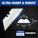 WORKPRO 200-Pack Utility Knife Blades with Dispenser, SK5 Steel Box Cutter, Standard Blades for Utility Knife Replacement