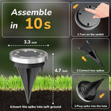 INCX Solar Ground Lights,16 Pack Solar Lights Outdoor Waterproof, Solar Garden Lights Landscape Lighting for Patio Pathway Lawn Yard Deck Driveway Walkway, Cold White