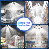 POLARPRA Garage Lights - Super Bright 250W LED Garage Ceiling Light w/ 8 Deformable Panels 6500K Led Light Bulb Srew in E26/E27 Socket with Adjustable Center Spotlight for Barn Workshop Attic - 4Pack