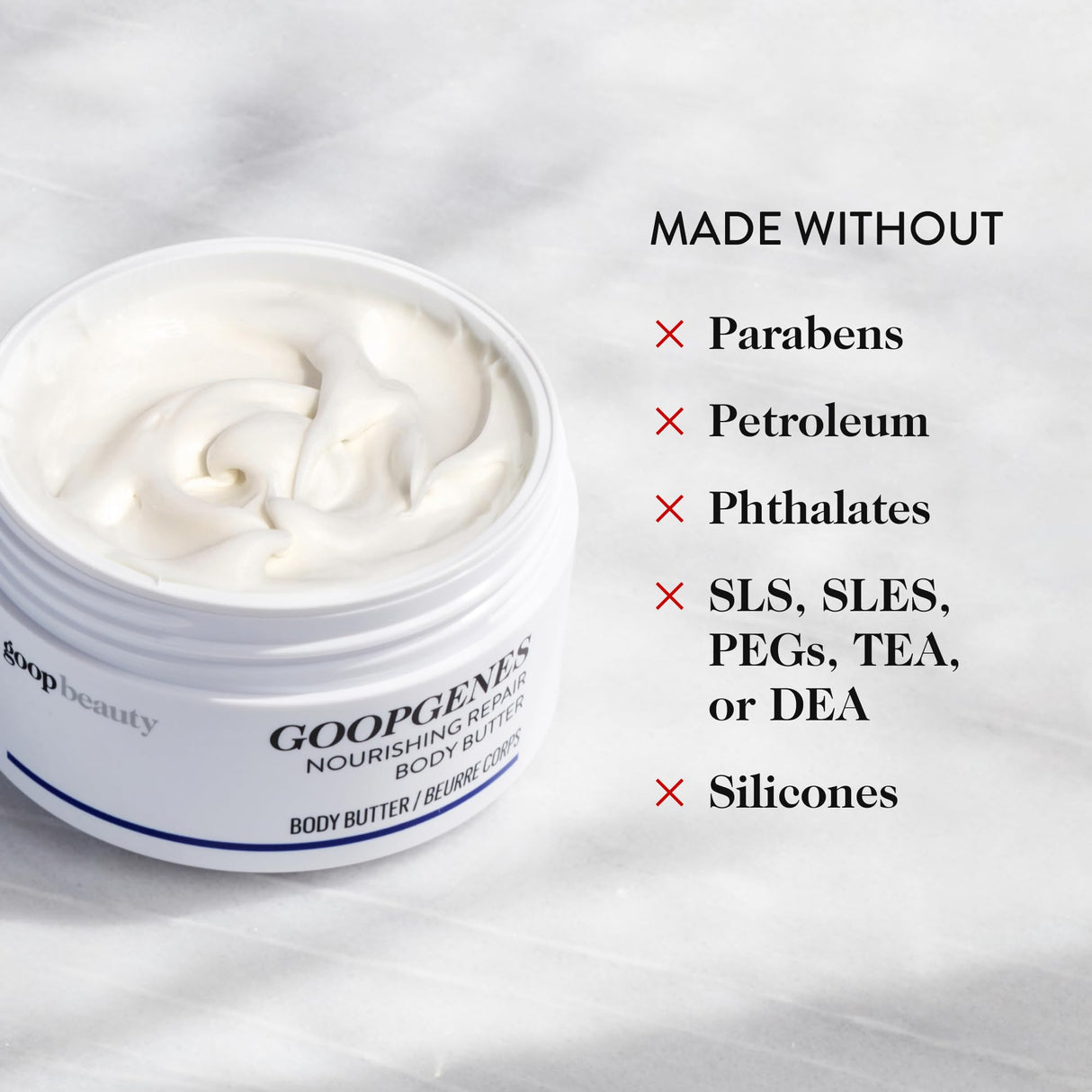 goop Beauty Body Butter | Lotion for Dry Skin | Nourishing Butters & Botanical Extracts | Hydrating & Firming Cream | 6.1 fl oz