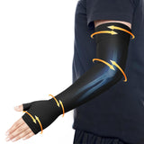 Hiball Lymphedema Medical Compression Arm Sleeve with Gauntlet, 20-30 mmHg Graduated Compression Full Arm Support for Women Men, Long Pressure Arm Hand Brace for Arthritis, Bursitis, Edema, Nerve Pain