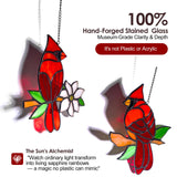Calmpathz 2 Pcs Cardinal Stained Glass Window Hanging Suncatchers, Sympathy Gifts for Loss of Loved One, Unique Nana Grandma Memorial Gift, Bird Decor & Christmas Ornament (6 Inch)