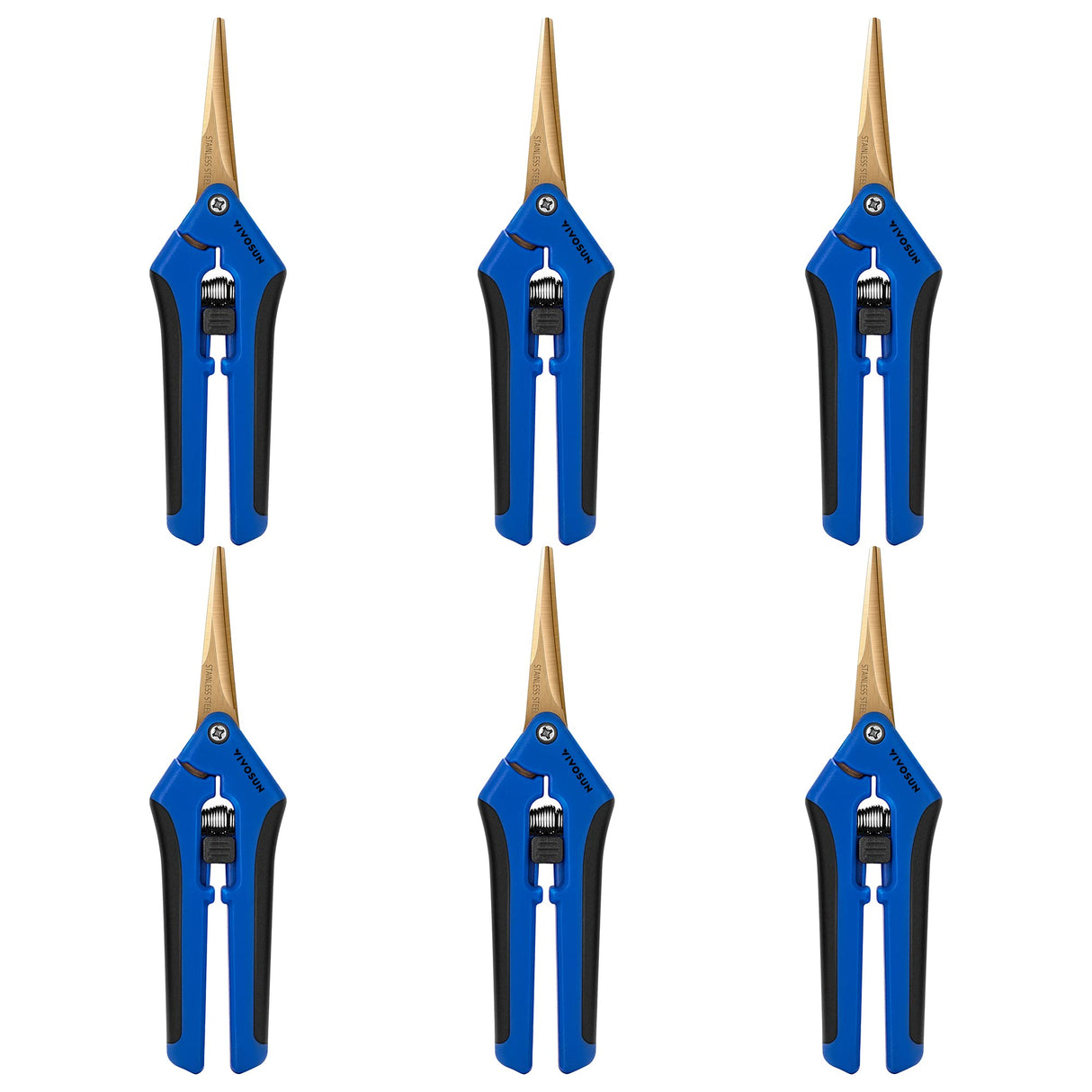 VIVOSUN 6.5 Inch Garden Scissors, Blue Pruning Shears for Plants, 6-Pack