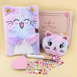 PJDRLLC Cat Diary with Lock, Gift for 6 7 8 Year Old Girl