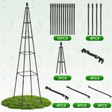 Adjustable Garden Trellis for Climbing Plants, 6FT Obelisk Plant Support Tower for Potted & In-Ground Vegetables, Tomatoes, Cucumbers, Vines - Easy Assembly, Indoor & Outdoor Use（2 Pack）