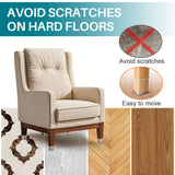 Ansible 24 Pcs Chair Leg Floor Protectors Square, Silicone Felt Furniture Leg Pads Caps Covers for Hardwood Floors (Fit:1-1/16" to 1-5/8")