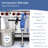 TK Commercial Immersion Blender, 750 Watt/1 HP Variable Speed Motor, 20,000 RPM X-Heavy Duty with Performance Assurance - 16"