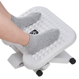 HUANUO Adjustable Desk Footrest, Foot Rest for Under Desk at Work with Massage, Adjustable Foot Stool with 3 Height Position & 30 Degree Tilt Angle Adjustment for Home, Office, White