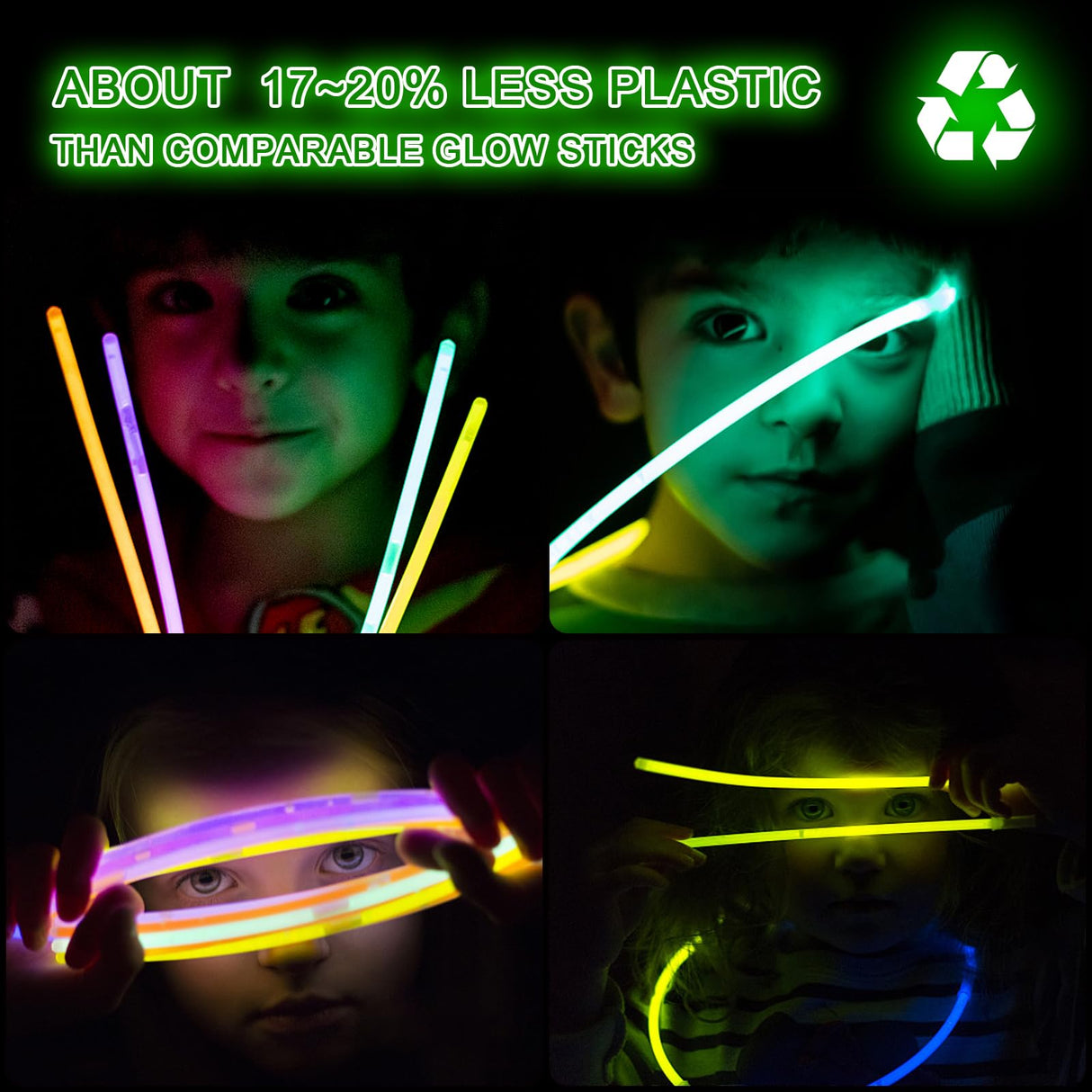 JICUICUI Ultra Bright Halloween Glow Sticks - 500PRO Party Pack with Connectors for Christmas, Neon Birthday and Holidays - Multicolor 8" Glow Sticks Necklaces Bulk