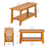 NNN 36" Commercial Teak Shower Bench - 8 Non-Slip Leveling Feet & 350 lbs Capacity | Rock-Solid Stability for Seniors & Spa Safety | Waterproof Design for Saunas/Outdoor Pools (Patented)