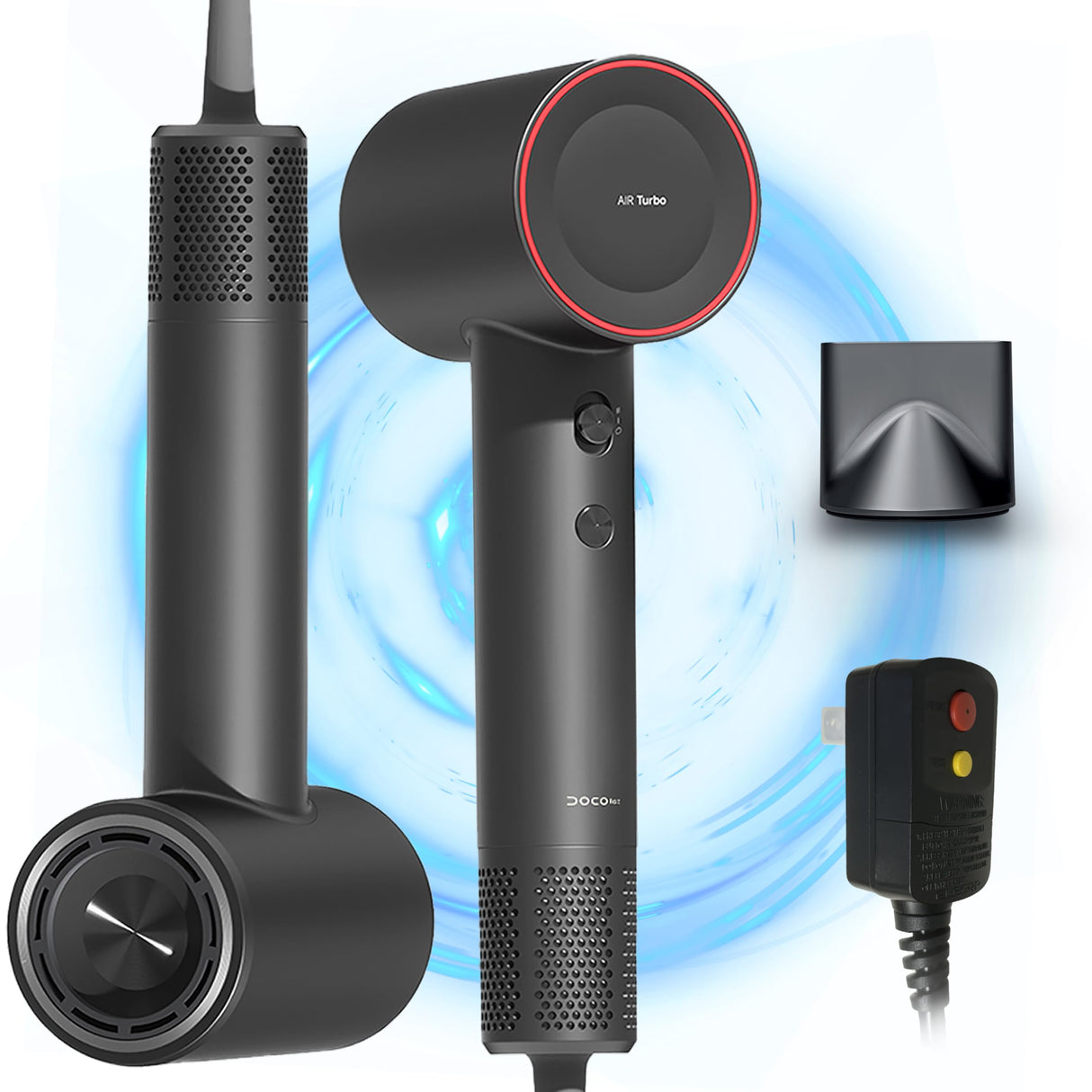 Hair Dryer, Professional High Speed Ionic Blow Dryer with 75m/s Airflow Speed, 110,000 RPM Brushless Motor, Fast Drying Lightweight Travel Hairdryer, 4 Temperature Settings, Low Noise Magnetic Nozzle