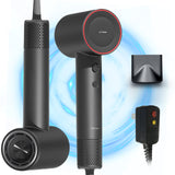 Hair Dryer, Professional High Speed Ionic Blow Dryer with 75m/s Airflow Speed, 110,000 RPM Brushless Motor, Fast Drying Lightweight Travel Hairdryer, 4 Temperature Settings, Low Noise Magnetic Nozzle