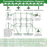 Cucumber Trellis for Raised Bed 51 x 50 Inch U-Shape Garden Trellis for Climbing Plants Outdoors Metal Garden Cucumbers Arch Trellis, Cucumber Plant Support for Tomato, Pea, Zucchini, Vine Flower