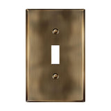 LIDER Toggle Light Switch Metal Wall Plate, Stainless Steel Switch Cover, Corrosion Resistant, Mid-Size 3-Gang 4.88" x 6.77", 201 Stainless Steel, LMWP-13M-AB, Antique Brass