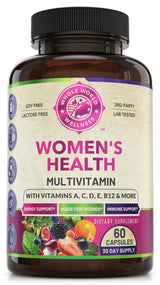 Womens Daily Multivitamin Multimineral Supplement for Energy, Mood, Focus, Hair, Skin & Nails. Made for Women with 30+ Nutrients, Fruit & Energy Blend. Womens Vitamins 60 Capsules. Made in the USA.