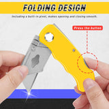 JETMORE 12 Pack Box Cutter, Folding Utility Knife with Spare 30 Pcs Blades, Sharp Box Cutters for Cardboard, Package, Carpet, Crafts, Navajas Para Trabajo, Razor Knife, Folding Knives, Box Opener
