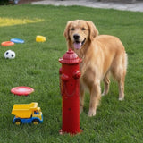 CaliDecor Fire Hydrant for Dogs to Pee On, 24" Metal Dog Fake Fire Hydrant Pee Post Red for Outdoor Training, Pee Pole with Ground Stakes, Fillable Base for Yard, Garden, Patio