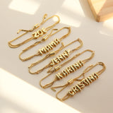 U ZERO Personalized Name Bracelet for Women, Custom Bubble Letter Jewelry Gift for Mom, Bridesmaid, Girlfriend - Birthday, Christmas, Thank You Present (Style-A)