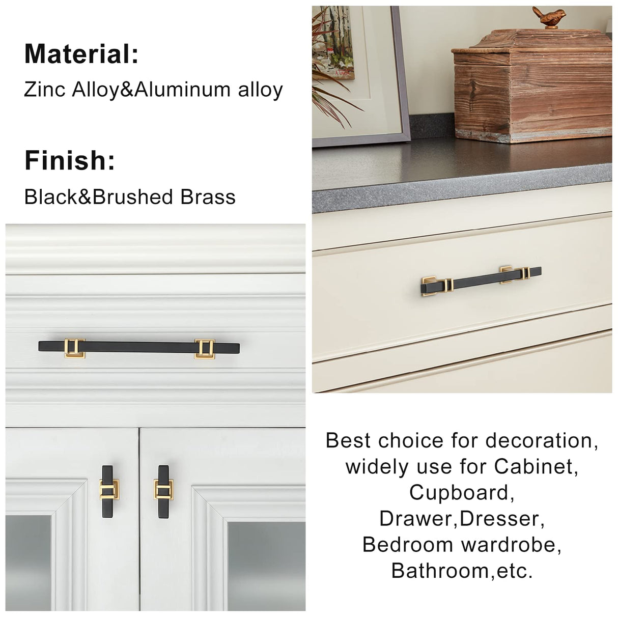 Lepatape 5 Pack 3 Inch Black and Gold Cabinet Pulls Black and Gold Cabinet Handles Kitchen Cabinet Handles Dresser Drawer Pulls Kitchen Cabinet Hardware