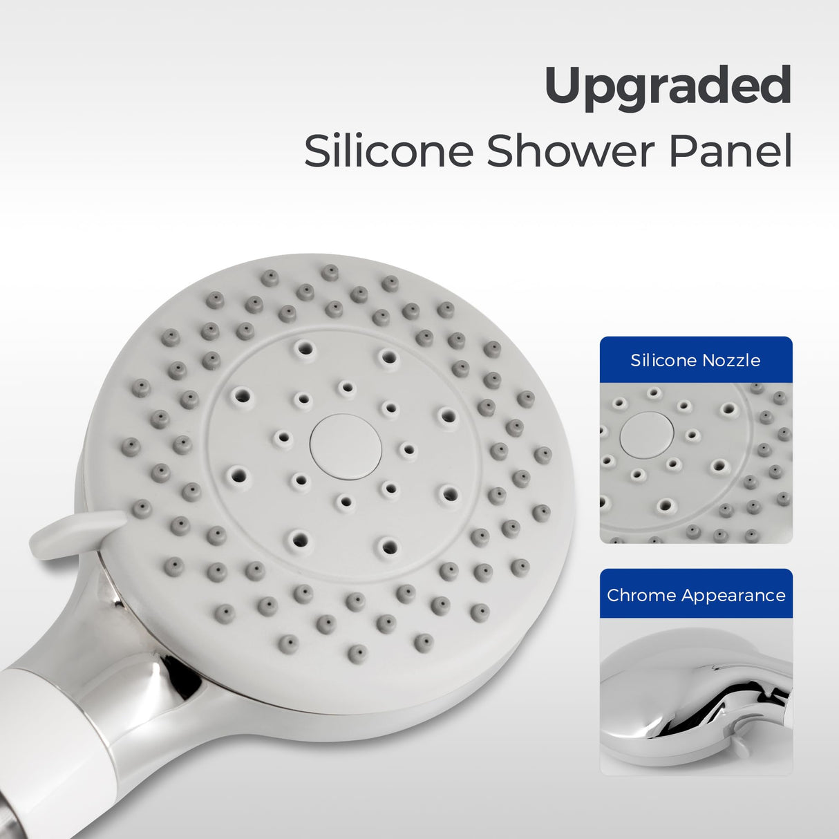 VANCOCO Handheld Shower Head with Filter 5 Spray Modes Bathroom Showerhead Water Saving Universal Bath Shower Head Only (Chrome)