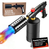 Annatuoli Propane Torch, Cooking Blow Torch Gun with a Safety Lock, Charcoal Lighter, Flame Thrower, Kitchen Food Torch Head for Grill, Sous Vide, BBQ (Tank Not Included) (Platinum)