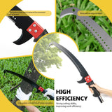 Ersitrole Manual Pole Saw, 30 ft Extendable Tree Pruner, Sharp Steel Blade and Scissors High Branches Trimming, Pole Saws for Tree Trimming, Tree Trimmers Long Handle Pruner
