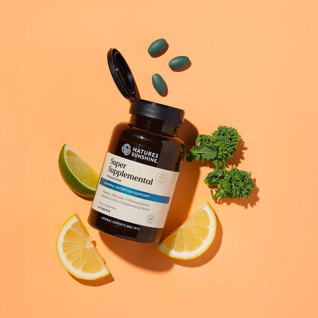 Nature's Sunshine Super Supplemental w/o Iron: Complete Multivitamin with Minerals, Antioxidants & More for Nutritional Gaps, Overall Health, Immune & Energy Support. 120 Tabs