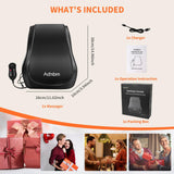 Admbm Rechargeable Back Massager with Heat, Shiatsu Neck Massager for Pain Relief Deep Tissue, 4D Kneading Massage Pillow for Neck Shoulder Leg Waist and Abdominal, Suit for Office, Home and Car