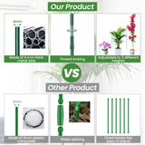 Plant Support Stakes 6 Pack, 12/24/36 Inch Heavy Duty Metal Plant Stakes, Adjustable Garden Plant Support Cages/Rings for Outdoor Indoor Plants, Plant Stick Support for Amaryllis Tomato Peony Orchid