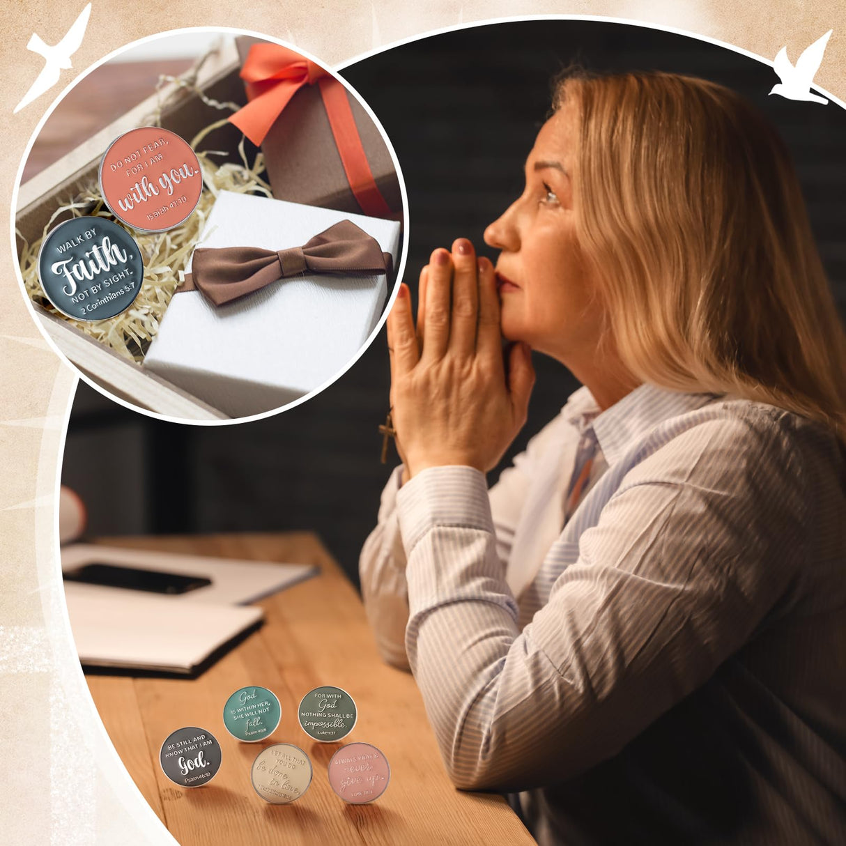 Landical 24 Pcs Jesus Christian Pins, Fresh, Biblical Verse