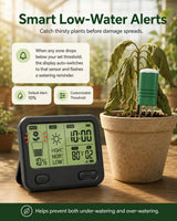 VODESON Soil Moisture Meter for Plants, 12-Zone Wireless Plant Water Meter, Soil Thermometer and Light Sensor, 4-in-1 TDR Tester, 230ft Range, IPX5 Waterproof for Indoor Outdoor Garde(Display+2Sensor)