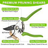2Pcs High Carbon Steel Bypass Hand Loppers & SK5 Pruning Shears Set